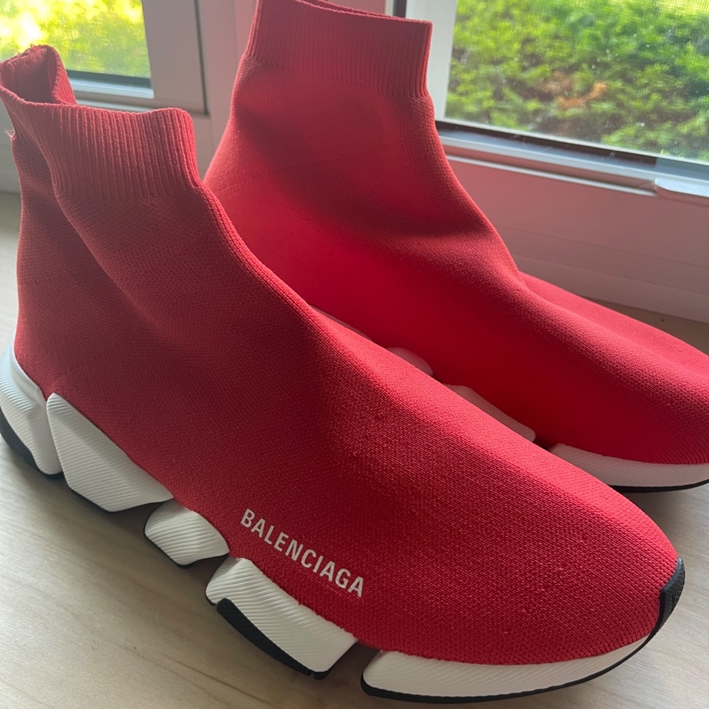Balenciaga Speed 2.0 Recycled Knit Sneaker in Red